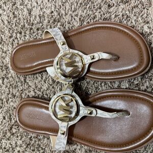 Michael Kors Brown and Gold Sandals